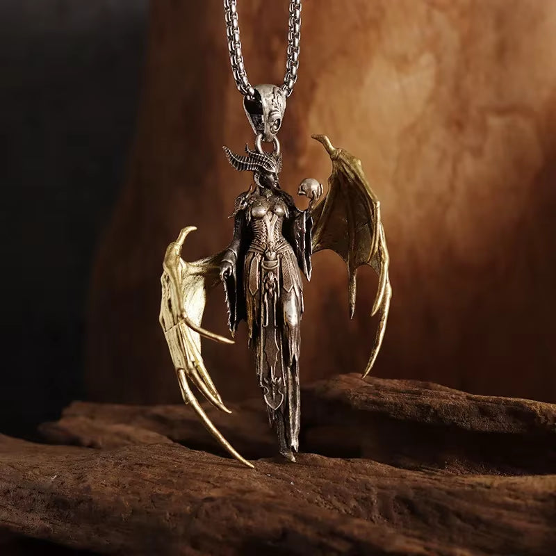 Vintage Gothic Skull Jesus Cross Pendant Necklace Catholic Jewelry for Men Punk Religious Amulet Necklace